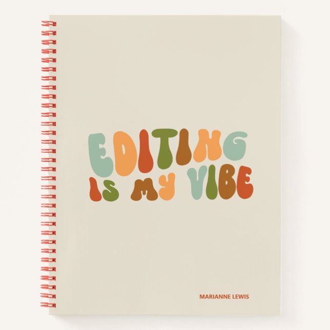 Groovy Retro Editing ist mein Vibe, Editor Notizbuch (Vorderseite)