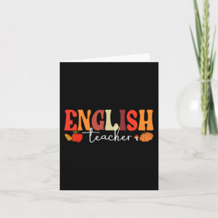 Groovy Retro Englischlehrer Herbst Stimmung Herbst Karte