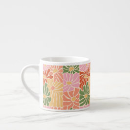 Groovy Retro Floral Espressotasse