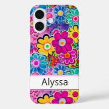 Groovy Retro Floral Personalisiert