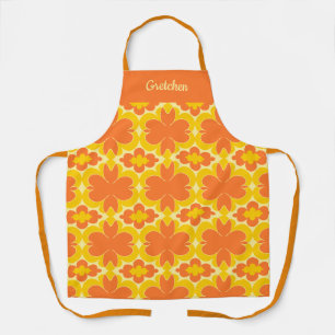 Groovy Retro Floral Schürze