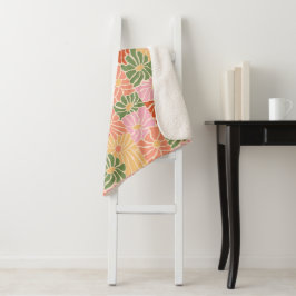 Groovy Retro Floral Sherpadecke