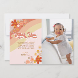 Groovy Retro Floral Vielen Dank Karte