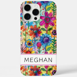 Groovy Retro Flower Power Personalisiert iPhone 16 Pro Max Hülle