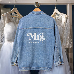 Groovy Retro Frau Hochzeitstag Jeansjacke