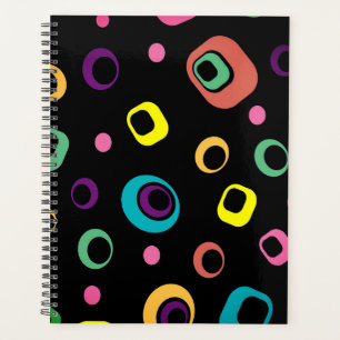Groovy Retro Geometrischer Hardcover Planer