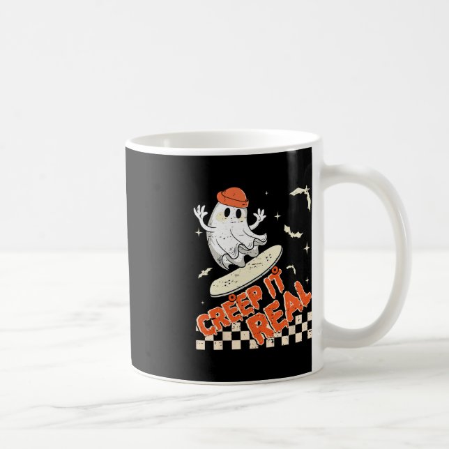 Groovy Retro Ghost Halloween Creep It Real Boys Sk Kaffeetasse (Rechts)