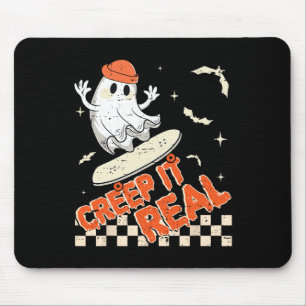 Groovy Retro Ghost Halloween Creep It Real Boys Sk Mousepad