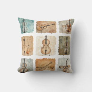 Groovy Retro Guitar Collage Vibes Classic Kissen