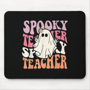 Groovy Retro Halloween Spooky Teacher Trick oder T Mousepad