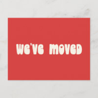 Groovy Retro Helles Rot Umgezogen Neue Adresse