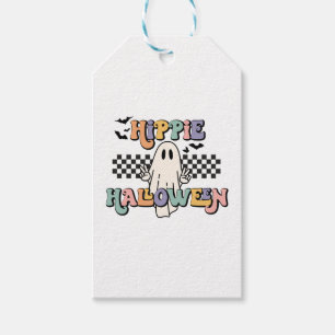 Groovy Retro Hippie Halloween Geist Geschenkanhänger