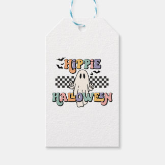 Groovy Retro Hippie Halloween Ghost Geschenkanhänger