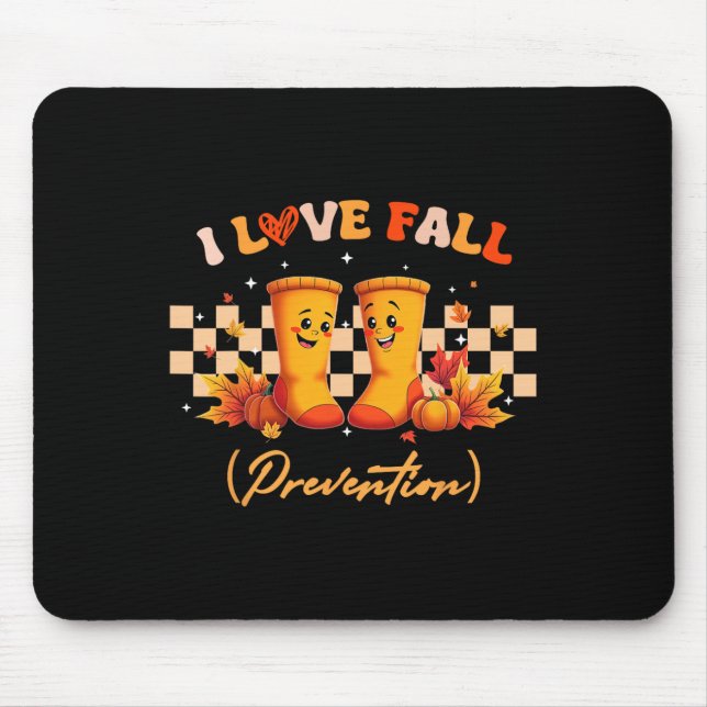 Groovy Retro I Liebe Fall (Prävention) Mousepad (Vorne)