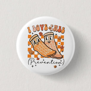Groovy Retro I Liebe Herbstverhütung Funny Button
