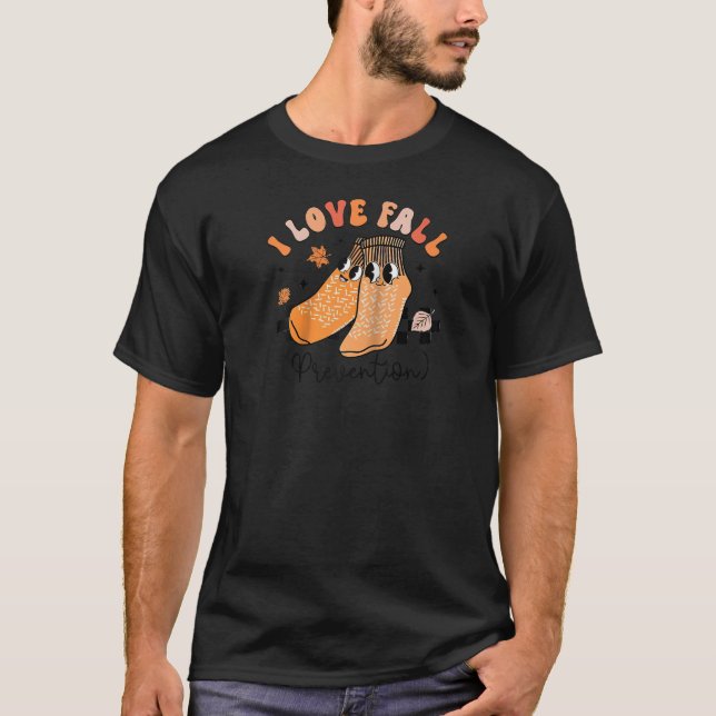 Groovy Retro I Love Fall Prevention Fall Physical  T-Shirt (Vorderseite)
