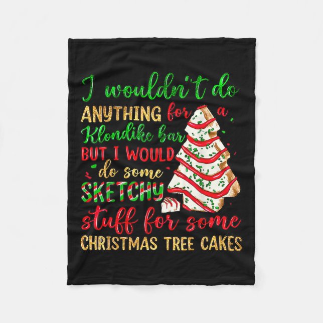 Groovy Retro I'd Do Sketchy Stuff For Christmas Tr Fleecedecke (Vorderseite)