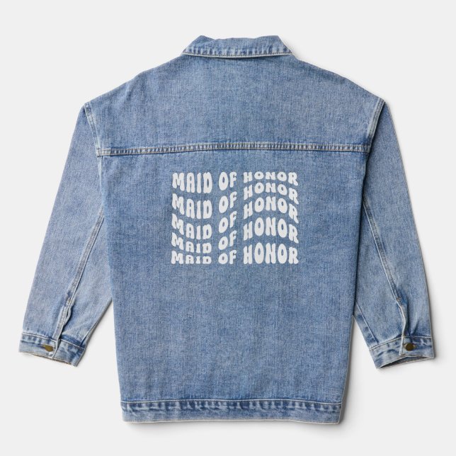 Groovy Retro Junggeselinnen-Abschied Trauzeugin Jeansjacke (Rückseite)