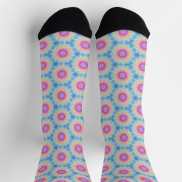 Groovy Retro Kaleidoskop Muster Farbe Socken