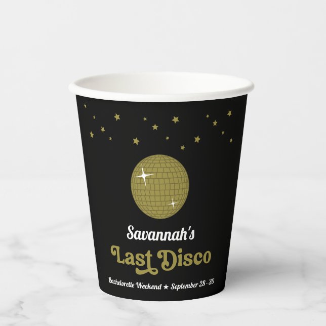 Groovy Retro Last Disco Bridge Junggeselinnen-Absc Pappbecher (Vorderseite)