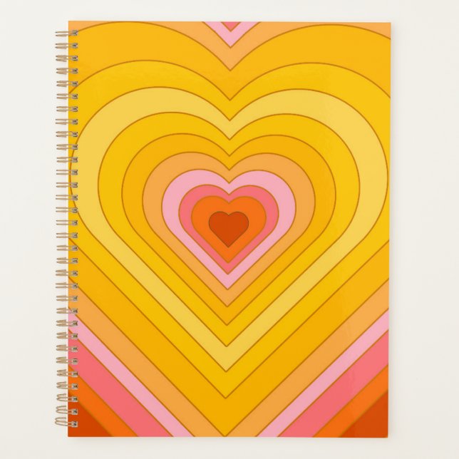 Groovy Retro Layered Heart Planer (Vorderseite)