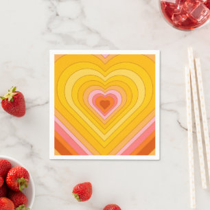 Groovy Retro Layered Heart Serviette
