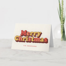 Groovy Retro Layers Script Merry Christmas Feiertagskarte