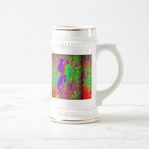 Groovy Retro lila Hippie-Meerjungfrau Bierglas