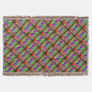 Groovy Retro lila Hippie-Meerjungfrau Decke