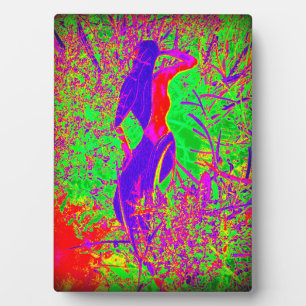 Groovy Retro lila Hippie-Meerjungfrau Fotoplatte