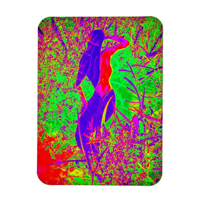 Groovy Retro lila Hippie-Meerjungfrau Magnet (Vertikal)