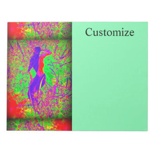 Groovy Retro lila Hippie-Meerjungfrau Notizblock