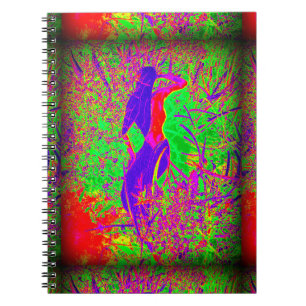 Groovy Retro lila Hippie-Meerjungfrau Notizblock