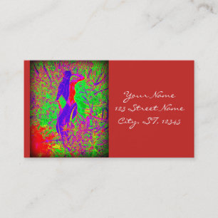 Groovy Retro lila Hippie Meerjungfrau rot Visitenkarte