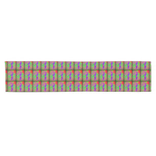 Groovy Retro lila Hippie-Meerjungfrauen Kurzer Tischläufer