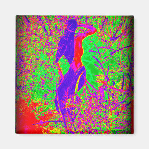 groovy retro lila Hippiemeerjungfrau Magnet