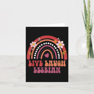 Groovy Retro Live Laugh Lesbian Pride Lgbtq+ Pride Karte