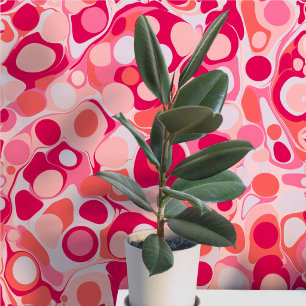 Groovy Retro Marbled Pink Tinte Drops Tapete