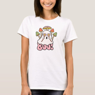 Groovy Retro Mashrooms Halloween Boo Ghost Niedlic T-Shirt