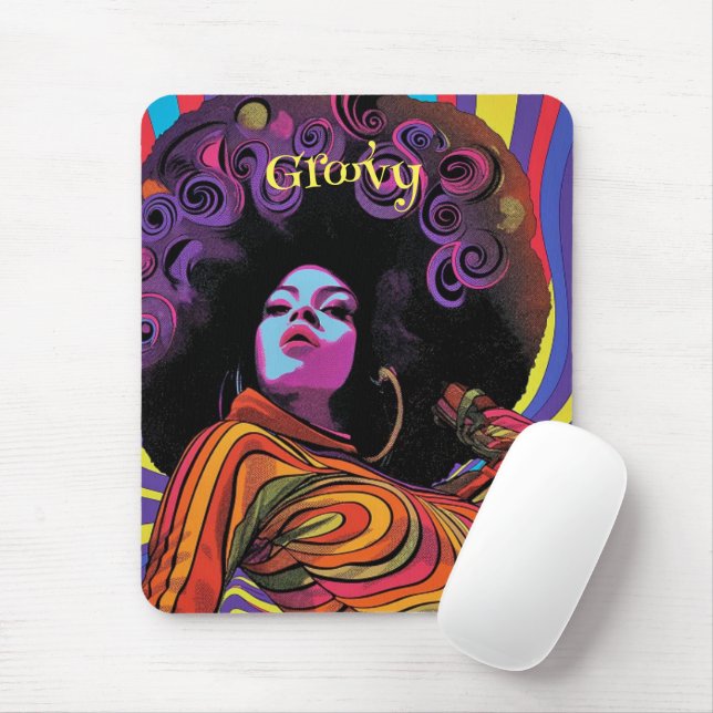 Groovy Retro Mouse Pad Mousepad (Mit Mouse)