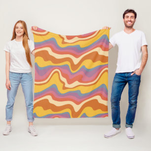 Groovy Retro Muster Fleecedecke