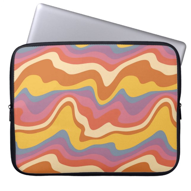 Groovy Retro Muster Laptopschutzhülle (Vorderseite)