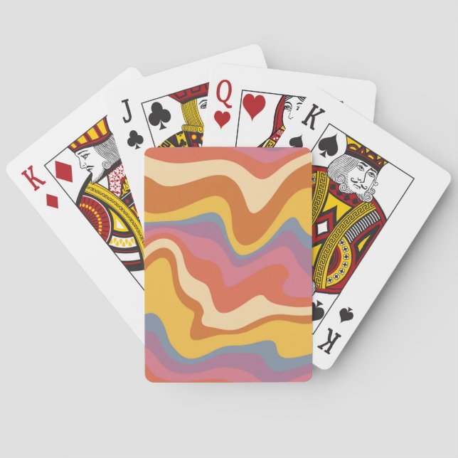 Groovy Retro Muster Spielkarten (Rückseite)