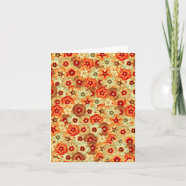 Groovy Retro Orange Hippie Blume Muster Karte