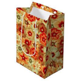 Groovy Retro Orange Hippie Blume Muster Mittlere Geschenktüte
