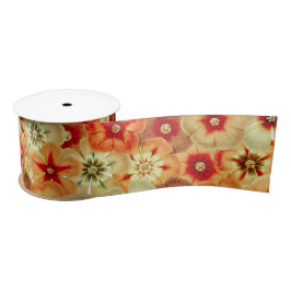Groovy Retro Orange Hippie Blume Muster Satinband