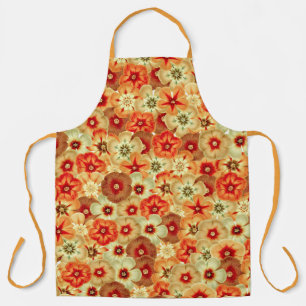 Groovy Retro Orange Hippie Blume Muster Schürze