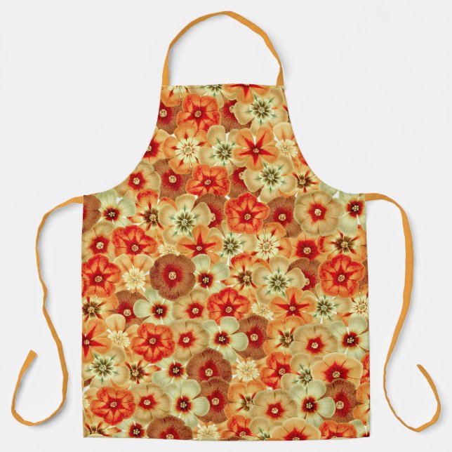 Groovy Retro Orange Hippie Blume Muster Schürze (Vorderseite)
