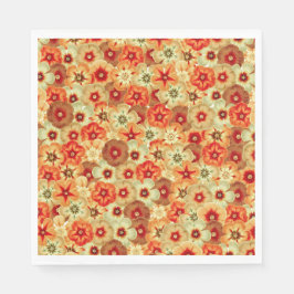Groovy Retro Orange Hippie Blume Muster Serviette