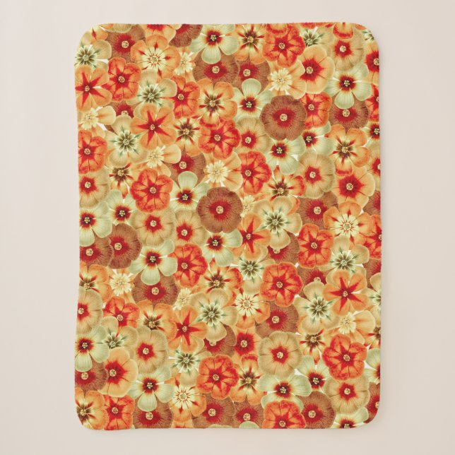 Groovy Retro Orange Hippie Blume Muster Sherpadecke (Vorderseite)